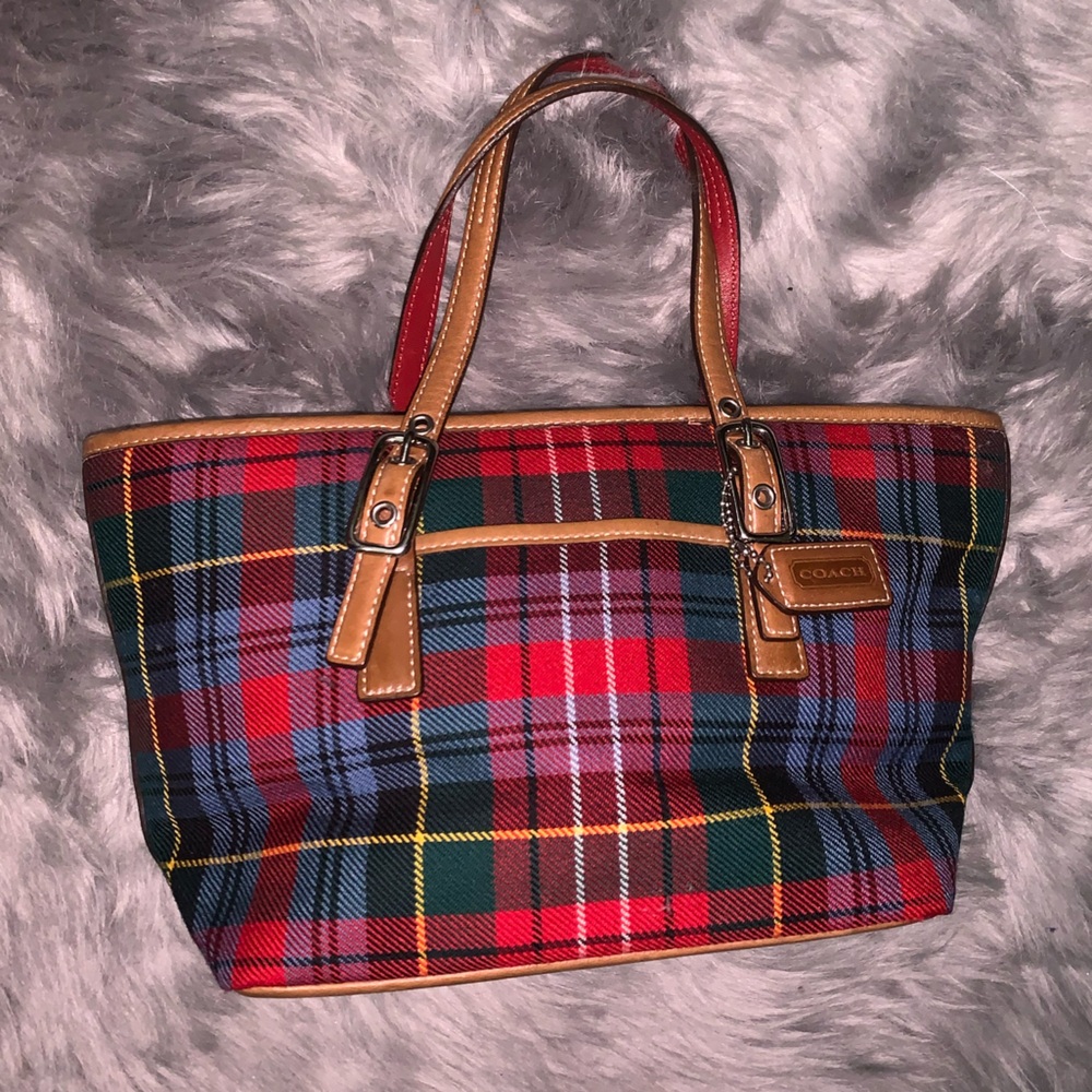 Coach Vintage Y2K Tartan Plaid Mini Handbag Tote